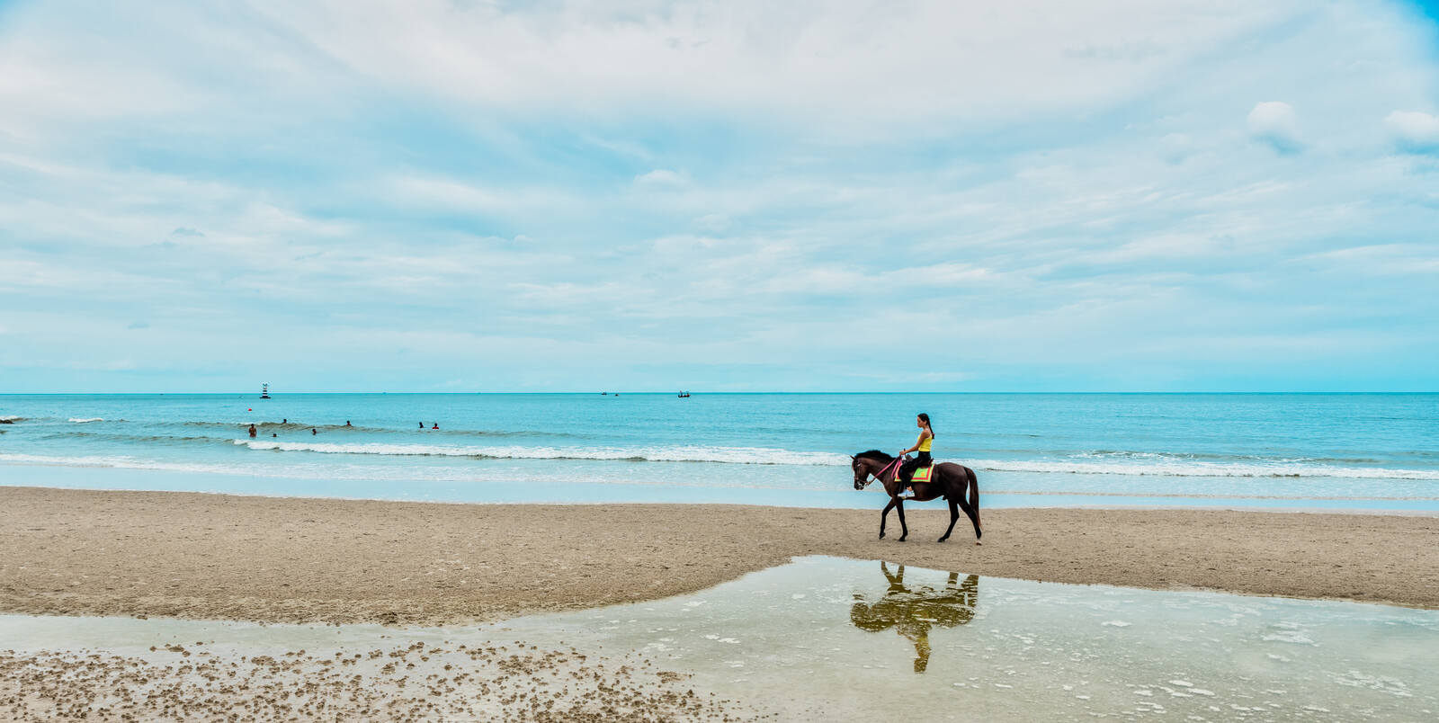 A girl horseback riding in Hua Hin